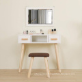 Desk Dressing Table with Mirror and Stool